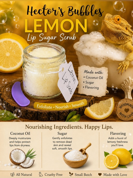 Hand Crafted Other - Lemon Lip Scrub, Handcrafted